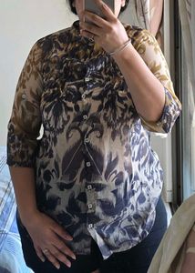 Sheer Floral Print Top