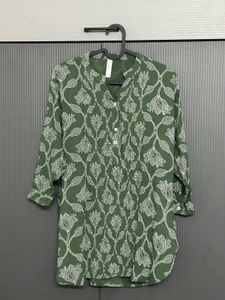 Green Floral Print Kurta