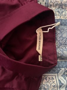 Elegant Burgundy Long Sleeve Blouse