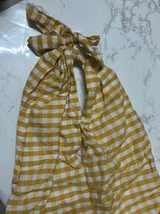 handmade Yellow Gingham Tote Bag