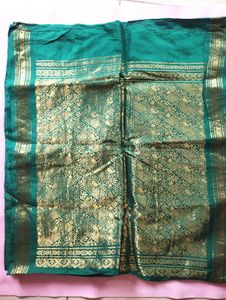 Elegant green & Gold Saree