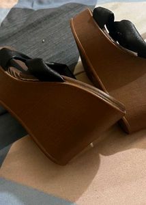 Velvet Wedge Sandals