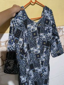 Blue Paisley Print Kurta and Plazo set