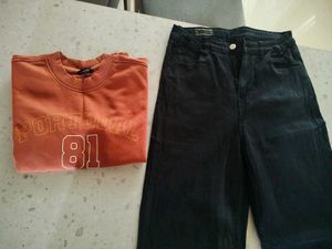 Orange "Portugal 81" Sweatshirt &amp; Black Jeans