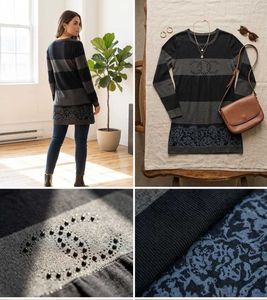 Designer-Style Knit Striped Top