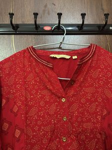 Red Printed Kurta