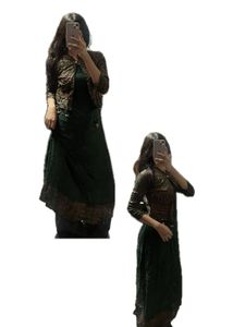 2 Piece Green Kurta/Gown Set