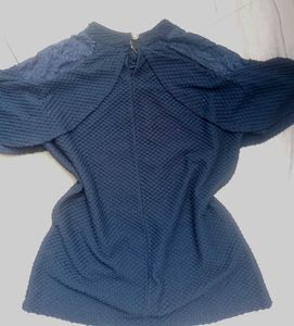 Stylish Textured Navy Blue Top