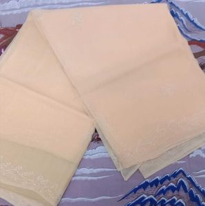 Elegant peach lakhnavi Embroidered Saree