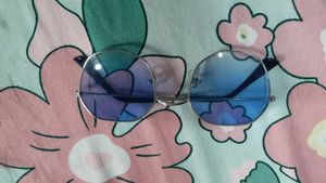 Round Blue Lens Sunglasses