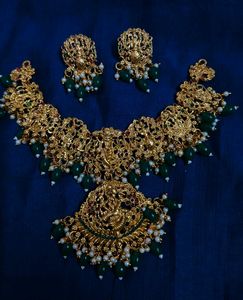 Gold Plated Indian Necklace & Earring Set