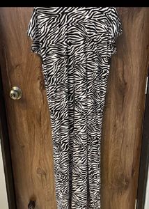 Zebra Print Dress with Black Accents