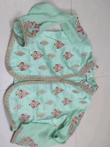 Elegant Mint Embroidered shrug