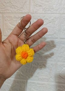 Handmade Crochet Flower Keychain