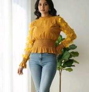 Mustard Floral Sleeve Top