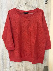 Red Floral Lace Top