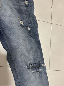 Stylish Ripped Blue Denim Jeans