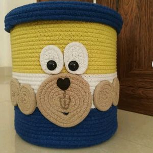 Cute Teddy Bear Rope Storage Basket