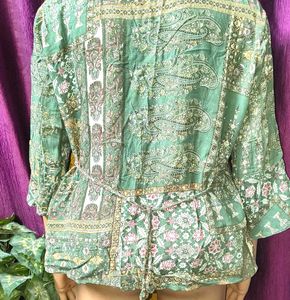 🇬🇧Girls Top Bohemian Print Peplum western Latest