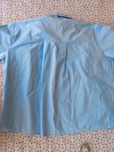 Light Blue Oversized Button-Up Shirt