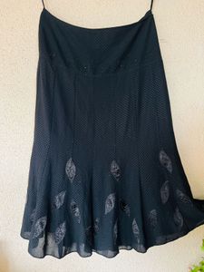 Elegant Black Beaded Skirt