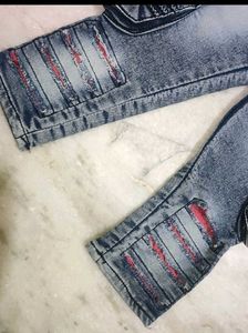 Grey Denim Jeans For 6- 9 Month Baby Girl