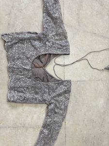 Elegant Silver Sequin Blouse