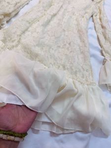 Milkmaid Lace Mini Dress with Long Sleeves