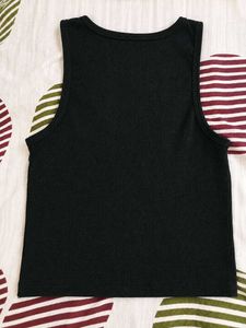 black sleeveless top