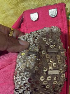 Pink Net Skirt with Gold Detail