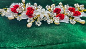 Red Rose Bridal Hair Accessory