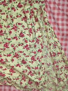 Floral Print Puff Sleeve Midi Dress