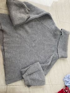 Grey Turtleneck Sweater