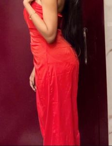 Stunning Red Strapless Ruched Dress