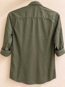 John Players Classic Green Cotton Shirt