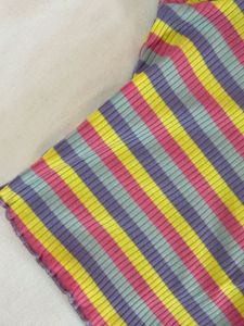 Striped Cropped Ribbed Top