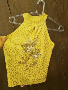 Sparkling Sequin Yellow Blouse