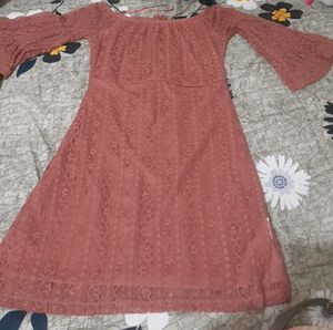 Off-Shoulder Bell Sleeve Dress