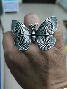 Butterfly Silver Big Ring