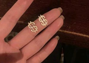 Sparkling Dollar Sign Earrings