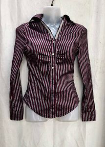 28138. Women's Striped Button-Up Shirt