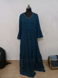 global desi teal green v neck maxi dress
