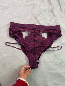 Lace Trimmed Thong Panty