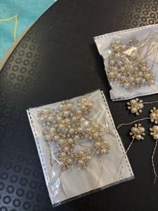Pearl &amp; Crystal Floral Hair Pins Set