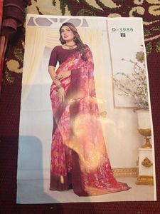 Beautiful Pink Fancy and Floral Saree