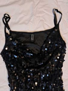 Black Sequin long Top