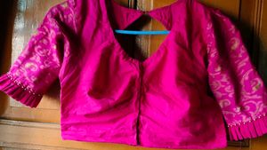 Vibrant Pink Blouse with Elegant Sleeves