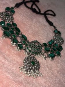 Green Stone Peacock Necklace