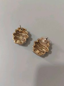 Gold Tone Crystal Stud Earrings