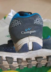 Campus Blue Patterned Hook-and-Loop Shoes